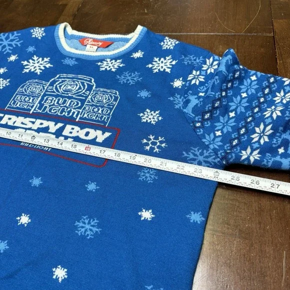 Shinesty Bud Light Beer Crispy Boy Crew Ugly Christmas Sweater Holiday Size XL - Picture 6 of 7